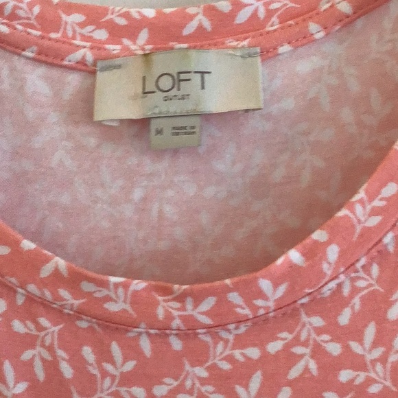 LOFT peach and cream sleeveless tank dress. - Picture 2 of 5